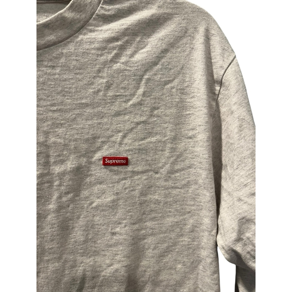 Supreme Box Logo Gray Long Sleeve Cotton Crew Neck T-Shirt Size Medium Casual - Picture 3 of 6